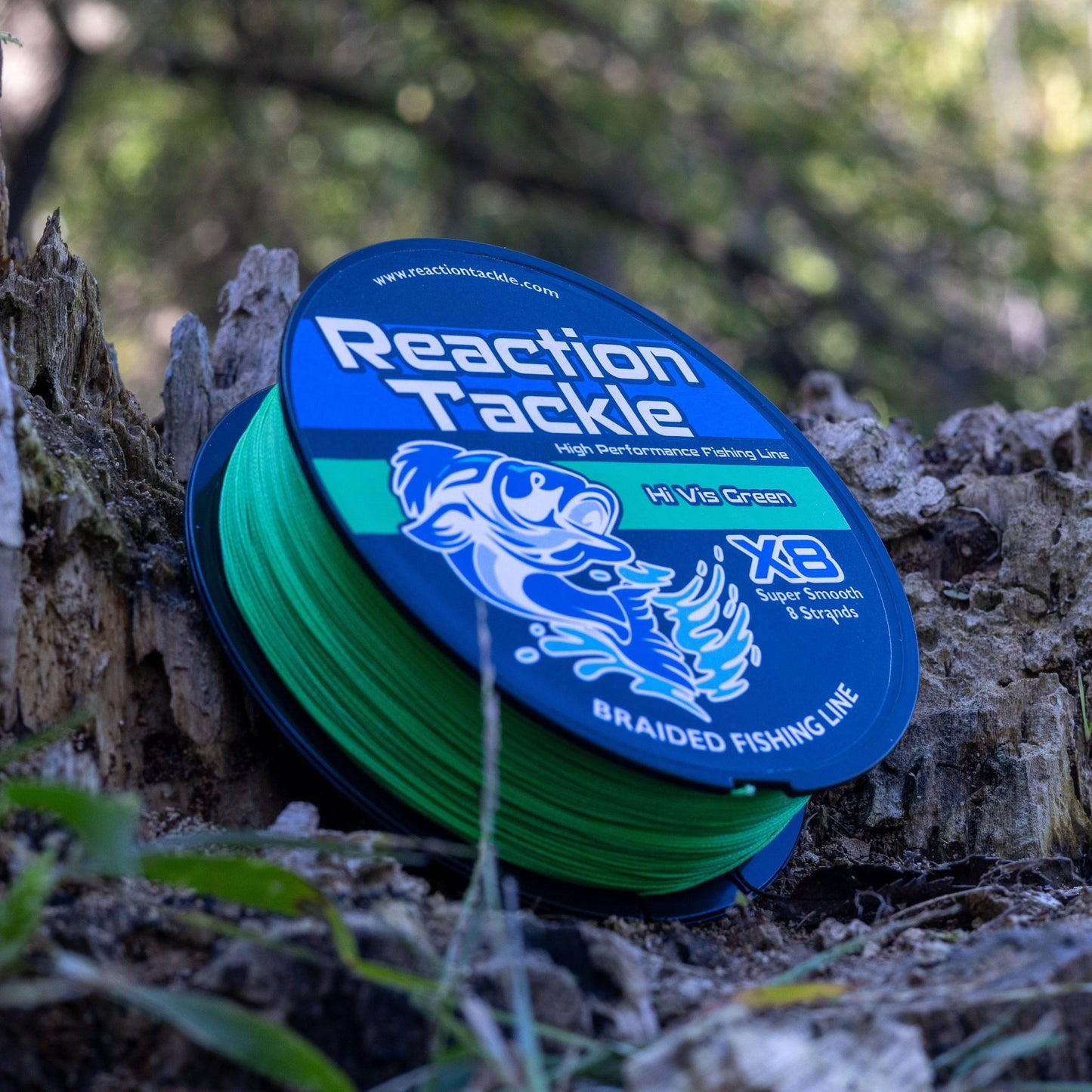 Reaction Tackle X8 Braided Fishing Line - Hi Vis Green 8 Strand – 10lb Braided Fishing Line for fishing (4 view)