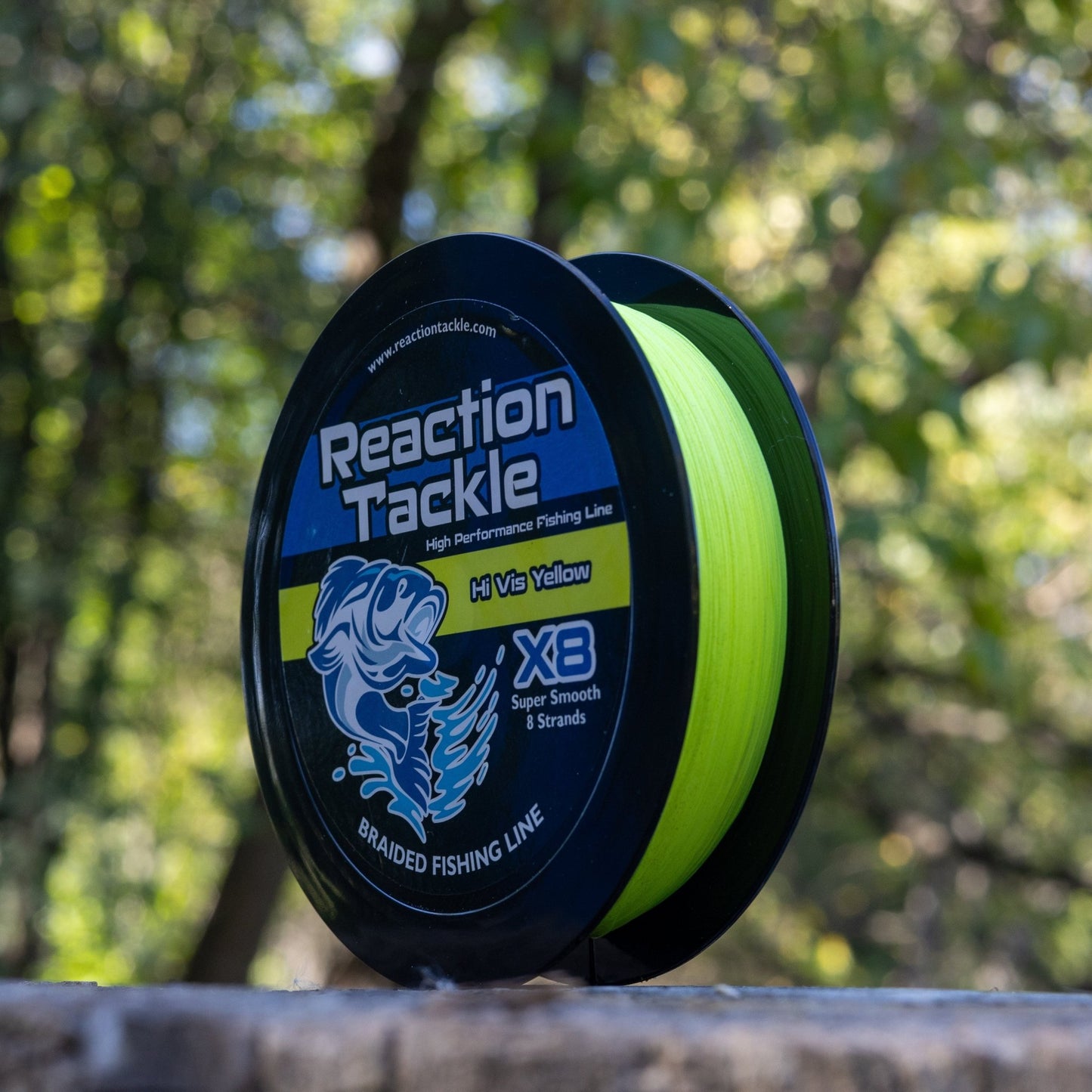 Reaction Tackle X8 Braided Fishing Line - Hi Vis Yellow 8 Strand – 10lb Braided Fishing Line for fishing (6 view)