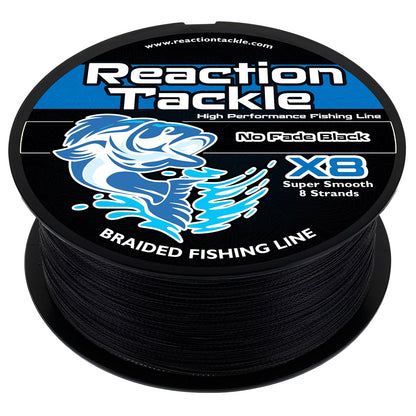 Reaction Tackle X8 Braided Fishing Line - NO FADE Black 8 Strand - NEW – 10lb Braided Fishing Line for fishing (8 view)