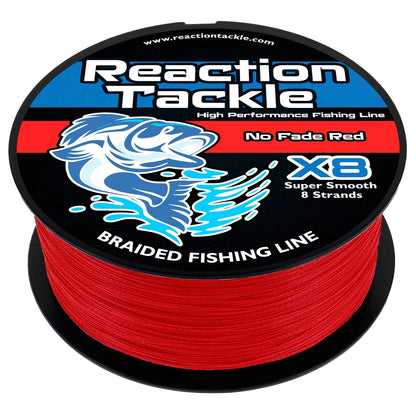 Reaction Tackle X8 Braided Fishing Line - NO FADE Red 8 Strand - NEW – 10lb Braided Fishing Line for fishing (9 view)