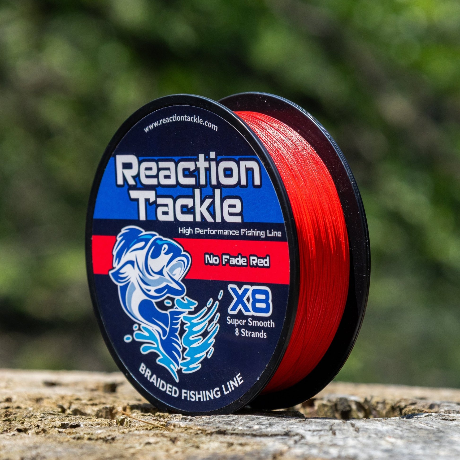 Reaction Tackle X8 Braided Fishing Line - NO FADE Red 8 Strand - NEW – 10lb Braided Fishing Line for fishing (8 view)