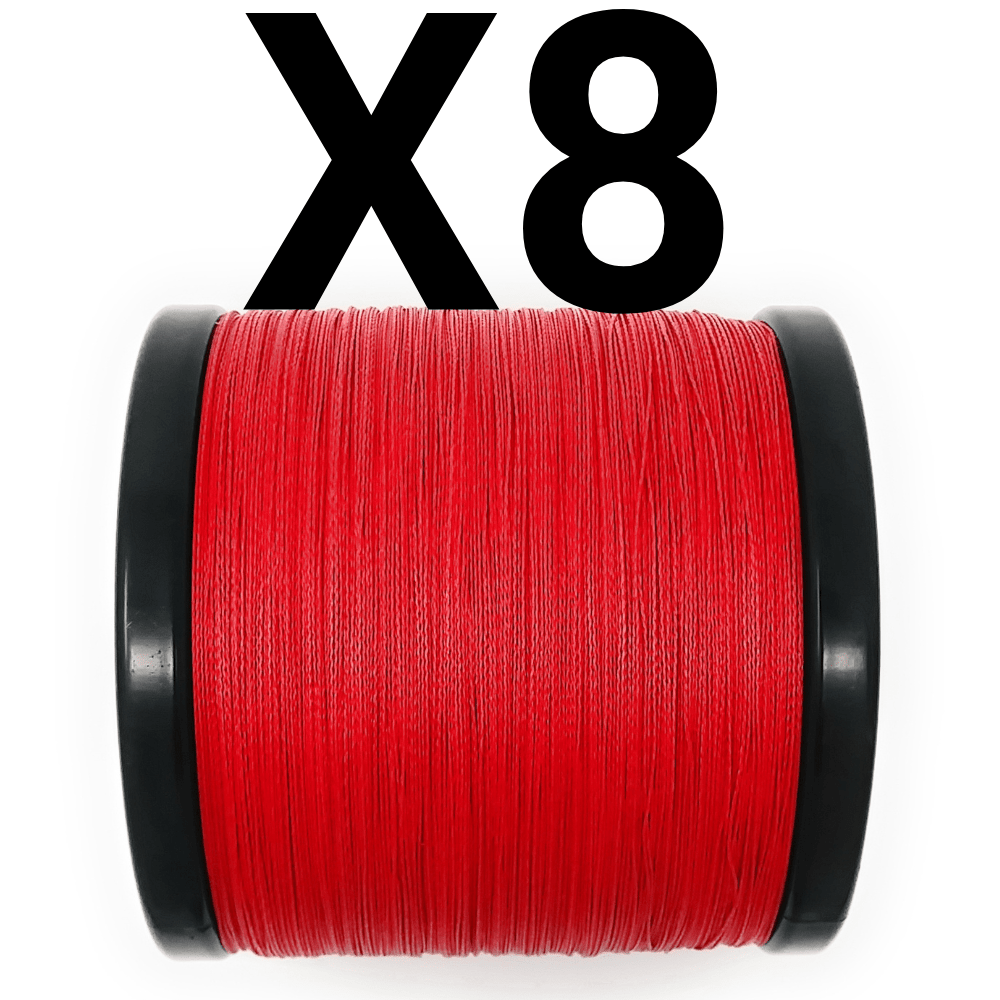 Reaction Tackle X8 Braided Fishing Line - NO FADE Red 8 Strand - NEW – 10lb Braided Fishing Line for fishing (11 view)