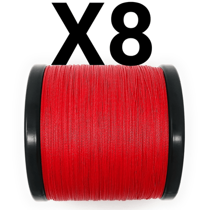 Reaction Tackle X8 Braided Fishing Line - NO FADE Red 8 Strand - NEW – 10lb Braided Fishing Line for fishing (11 view)