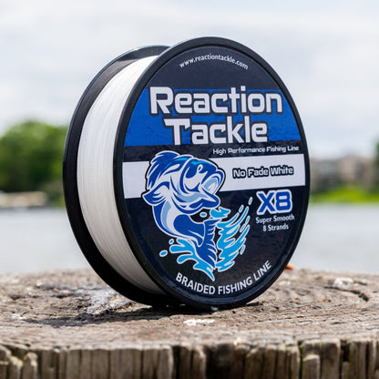 Reaction Tackle X8 Braided Fishing Line - NO FADE White 8 Strand - NEW – 10lb Braided Fishing Line for fishing (8 view)