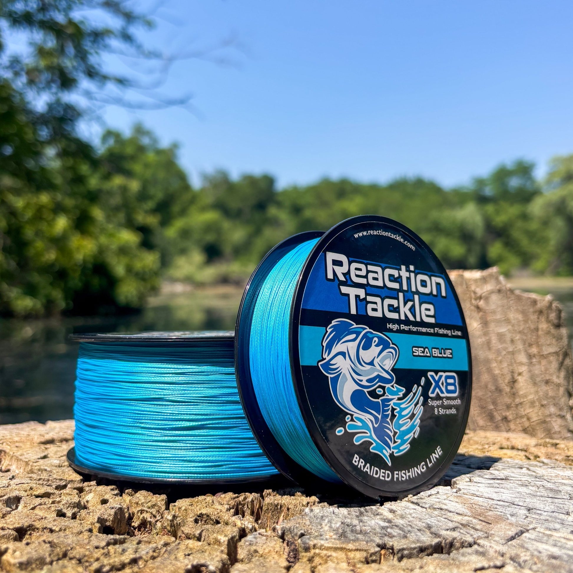 Reaction Tackle X8 Braided Fishing Line - Sea Blue 8 Strand – 10lb Braided Fishing Line for fishing (2 view)