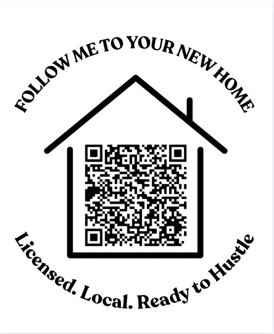 Real Estate QR Shirt Canva Template – Editable “Follow Me to Your New Home” Design – Digital Product for closing gift (1 view)