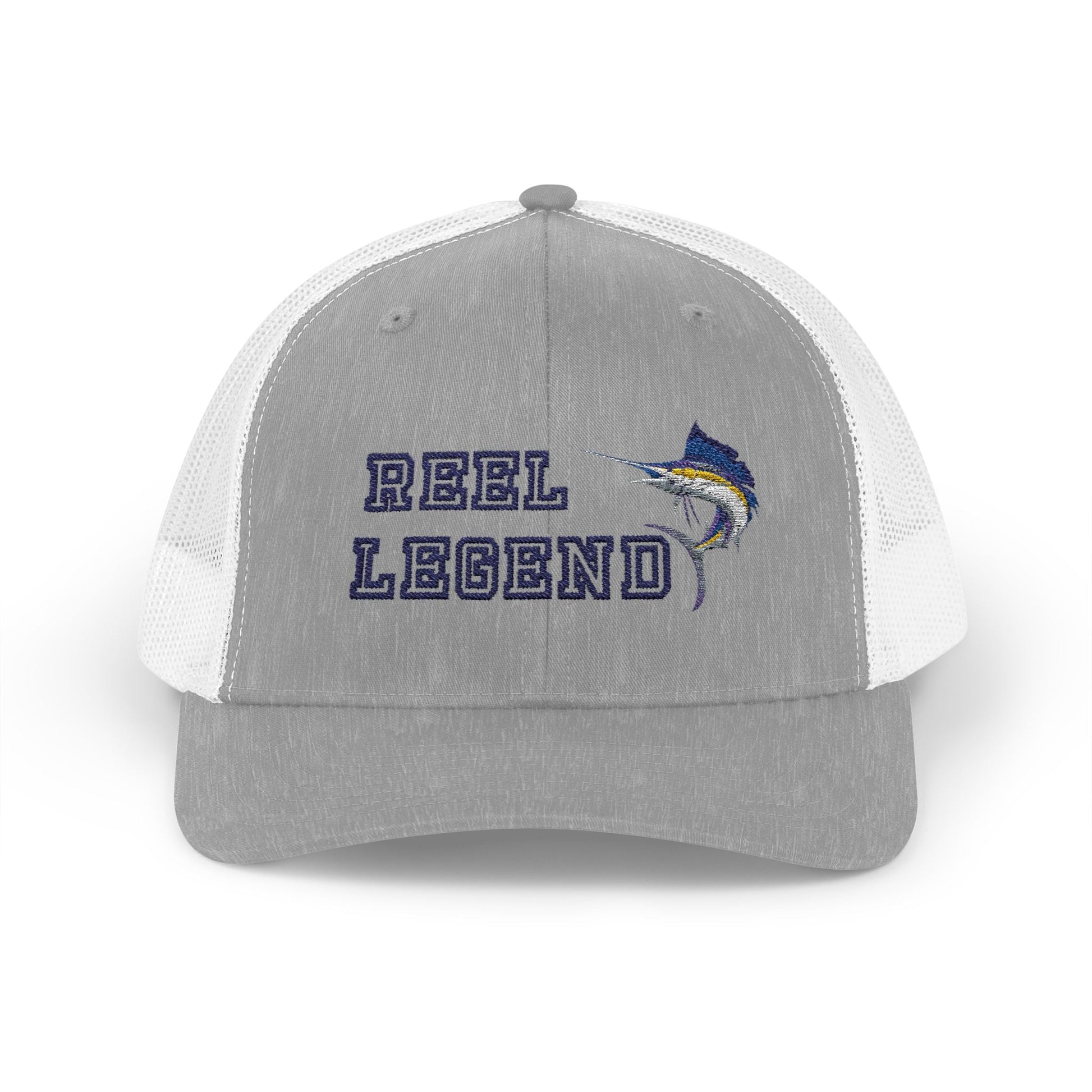 Reel Legend Snapback Trucker Cap | Fishing Hat, Outdoor Gear, Gift for Anglers, Casual Wear, Summer Accessory – Heather Grey / White Hats for beach wear (20 view)