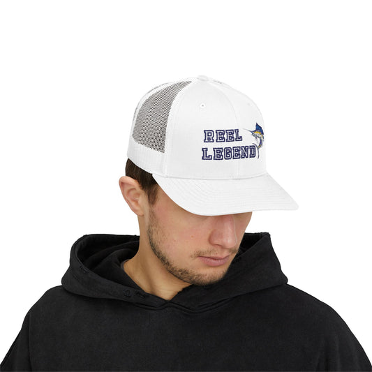 Reel Legend Snapback Trucker Cap | Fishing Hat, Outdoor Gear, Gift for Anglers, Casual Wear, Summer Accessory – White Hats for beach wear (2 view)