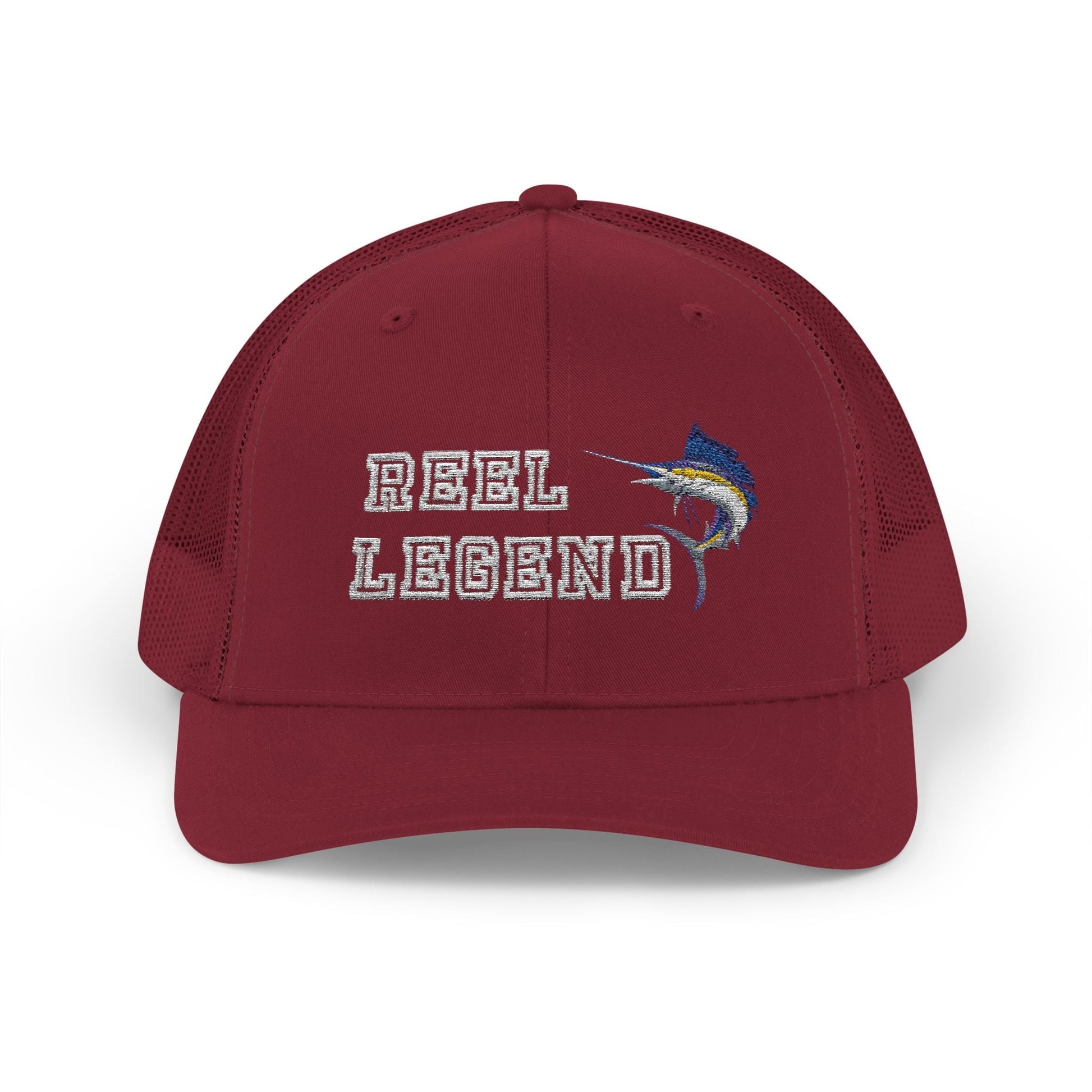 Reel Legend Snapback Trucker Cap White Text | Fishing Hat, Outdoor Gear, Gift for Anglers, Casual Wear, Summer Accessory – Cranberry Hats for beach wear (19 view)