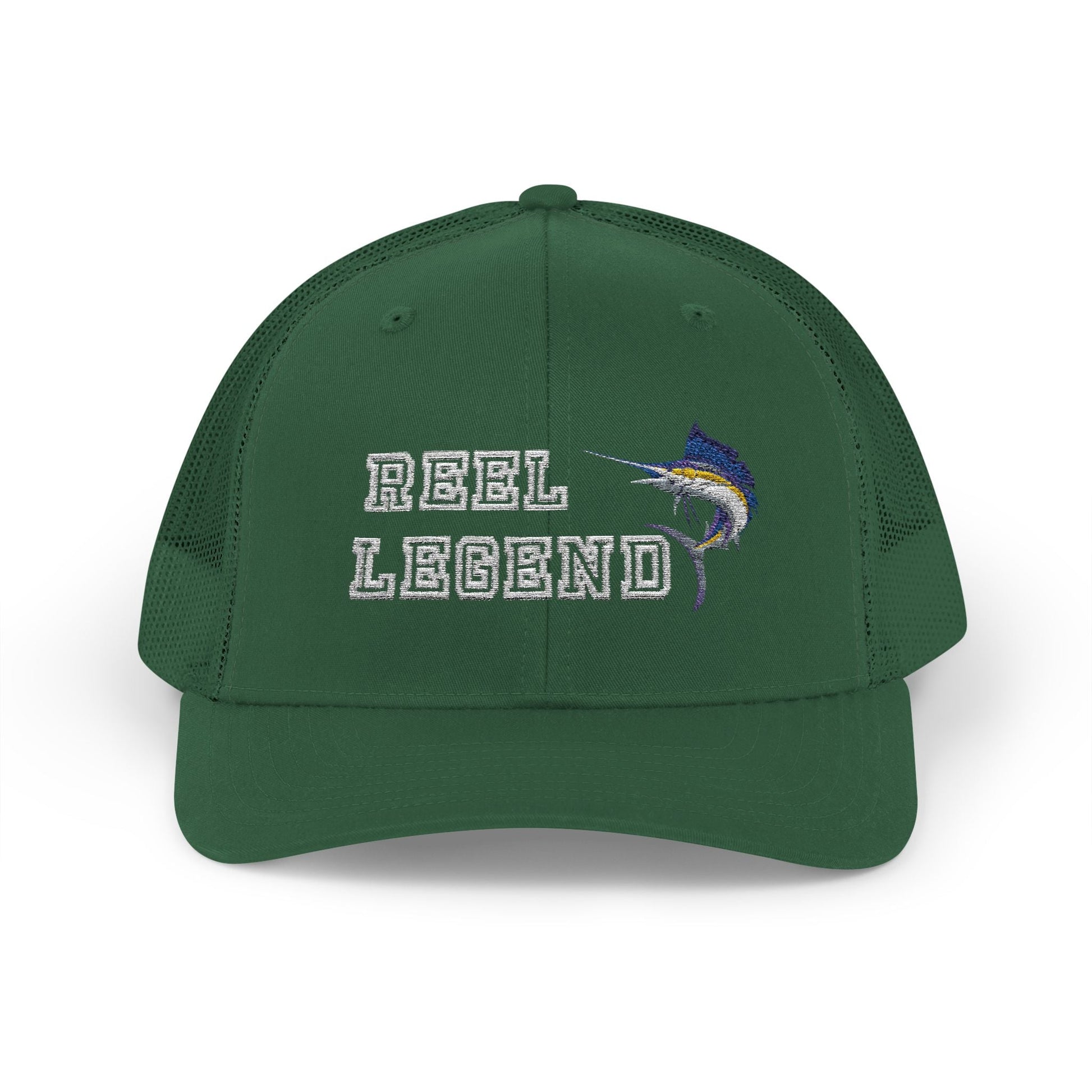 Reel Legend Snapback Trucker Cap White Text | Fishing Hat, Outdoor Gear, Gift for Anglers, Casual Wear, Summer Accessory – Evergreen Hats for beach wear (11 view)