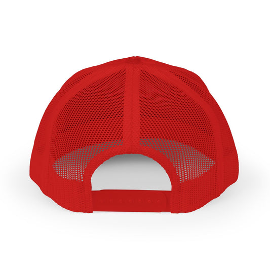 Reel Legend Snapback Trucker Cap White Text | Fishing Hat, Outdoor Gear, Gift for Anglers, Casual Wear, Summer Accessory – Red Hats for beach wear (2 view)