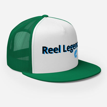 “Reel Legend” Trucker Cap – Classic Snapback Hat for Anglers – Kelly/ White/ Kelly Fishing Gear for Gone Fishing (24 view)