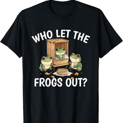 Retro Frog Escape T-Shirt – Funny Costume Tee for Frog Lovers | Halloween & Holiday Gift – Black Mens Top for animal shirt (7 view)