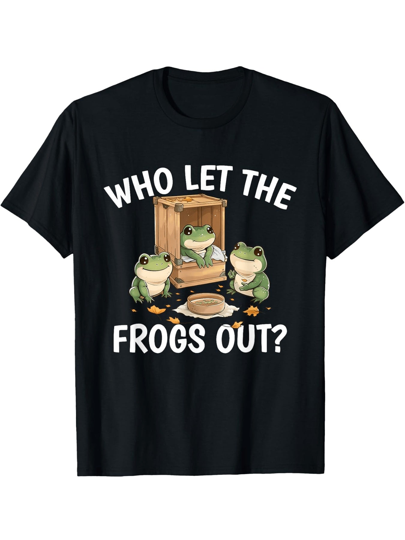 Retro Frog Escape T-Shirt – Funny Costume Tee for Frog Lovers | Halloween & Holiday Gift – Black Mens Top for animal shirt (4 view)