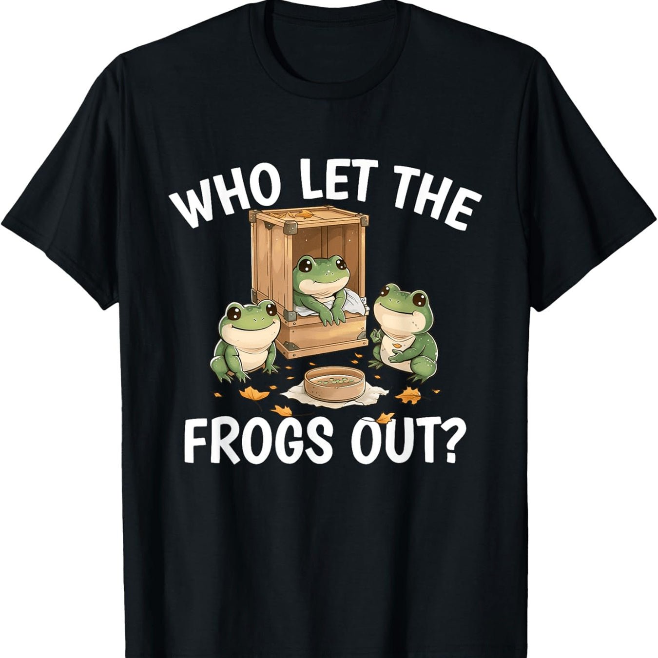 Retro Frog Escape T-Shirt – Funny Costume Tee for Frog Lovers | Halloween & Holiday Gift – Black Mens Top for animal shirt (1 view)