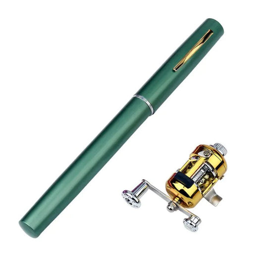 Pen Style Mini Fishing Rod – Compact Aluminum Pocket Rod for – Green Fishing Gear by SbrTnHomes