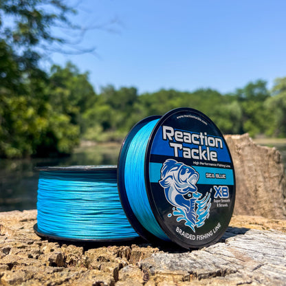 Reaction Tackle X8 Braided Fishing Line - Sea Blue 8 Strand