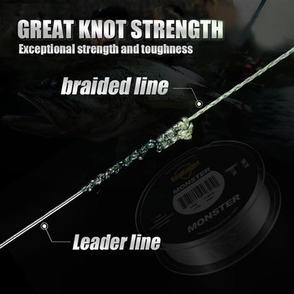 SeaKnight NANO Braided Fishing Line – 100M / 300M, 4 - Strand PE, 4–10LB | Fishing Line – Yellow Fishing Gear for 10LB (3 view)