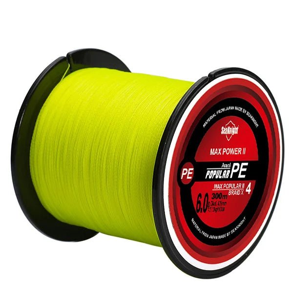 SeaKnight TriPoseidon Braided Fishing Line 300M – 4 - Strand PE Multifilament, 8–60LB | Fishing Line – Yellow Fishing Gear for 10LB (8 view)