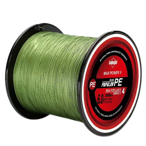 SeaKnight TriPoseidon Braided Fishing Line 300M – 4 - Strand PE Multifilament, 8–60LB | Fishing Line – Green Fishing Gear for 10LB (10 view)