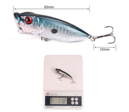 SEALURER 5pcs Popper Lure Set – 65mm 12g Artificial Bait | Multi - Color Topwater Fishing Lures – Fishing Gear for Artificial Bait (4 view)
