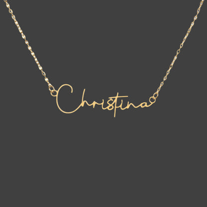 Signature Style Name Necklace – Custom Keepsake They’ll Treasure | Personalized Jewelry – Gold Finish Over Stainless Steel Jewelry for 18k gold necklace (3 view)