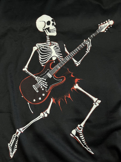 Skull Guitar T-Shirt – Men's Retro Rocker Tee for Casual & Halloween Style | Short Sleeve Streetwear – Black Mens Top for Best Sellers (5 view)