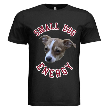 Small Dog Energy Tee – Funny Pet Owner Shirt | RM Outpost Pets – BLK HTHR TRIBLND T-Shirt for animal lovers (11 view)