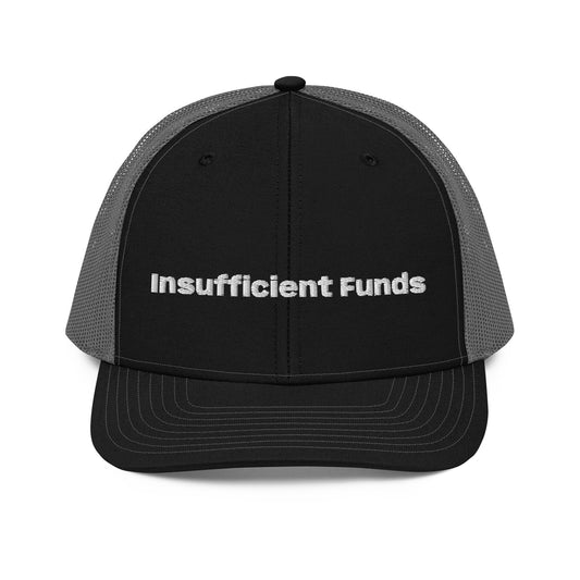 Insufficient Funds Trucker Cap – Black / Charcoal Accessories for gift (1 view)
