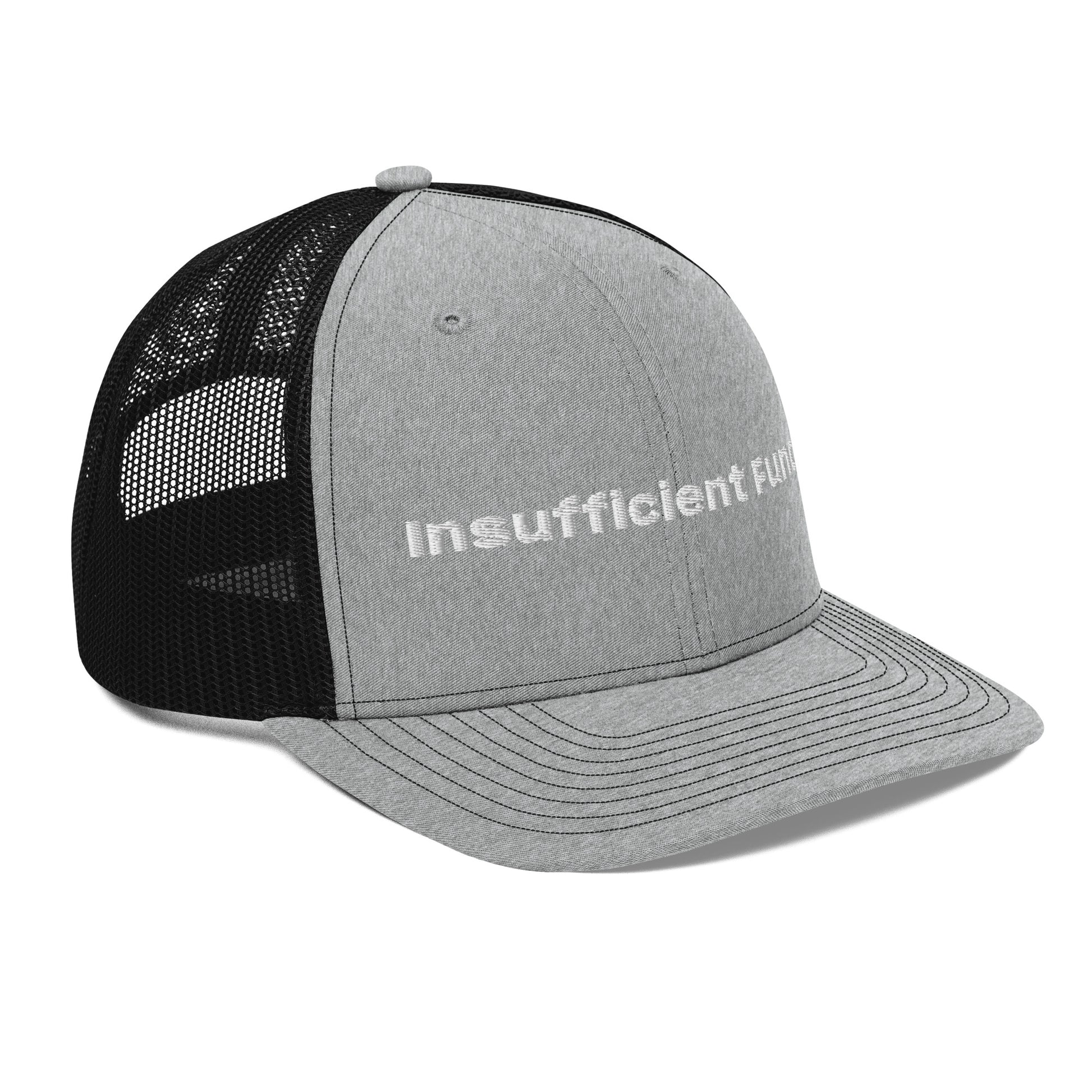 Insufficient Funds Trucker Cap – Heather Grey / Black Accessories for gift (31 view)