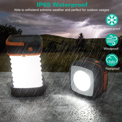 Solar Camping Lantern – Collapsible, USB - Rechargeable Portable Tent Light – Orange Camping Gear for camping gear (5 view)