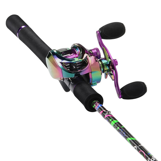 Sougayilang Baitcasting Combo – 60" IM7 Graphite Rod with Left-Handed Reel | Lightweight Power for Bass & Inshore Fishing – Casting Combos With Left Handed Fishing Gear by SbrTnHomes