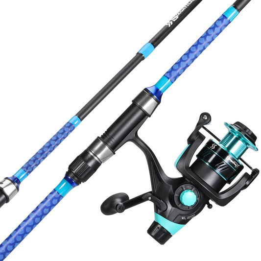 Sougayilang Baitfeeder Surf Combo – 12' Medium/Heavy 3-Piece Travel Rod with KO4000 Reel | Dual Drag Power for Carp, Striped Bass & Saltwater Giants – 12'0" Fishing Gear by SbrTnHomes