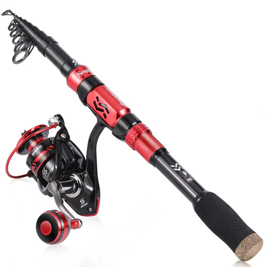Sougayilang Compact Telescopic Fishing Rod & Reel Combo – 1.8M Pole with 2000 Series Spinning Reel – Only Rod and Reel Fishing Gear for backpack fishing (1 view)