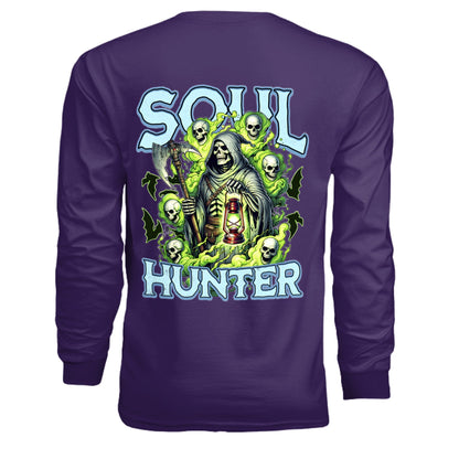 Soul Hunter – Grim Reaper Glow Tee | Gothic Streetwear by RM Outpost – PURPLE T-Shirt for Apparel (7 view)