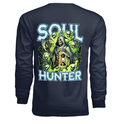 Soul Hunter – Grim Reaper Glow Tee | Gothic Streetwear by RM Outpost – NAVY T-Shirt for Apparel (22 view)