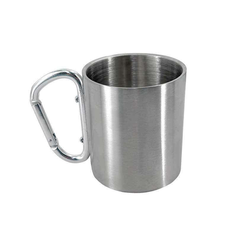 Stainless Steel Carabiner Camping Cup – 220ml & 300ml Portable Outdoor Mug | Hiking, Travel & Mountaineering – 300ml Camping Gear for camping cup (1 view)