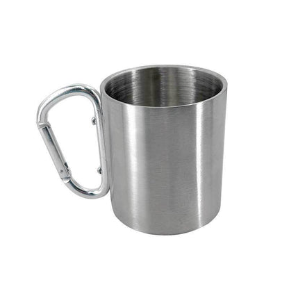 Stainless Steel Carabiner Camping Cup – 220ml & 300ml Portable Outdoor Mug | Hiking, Travel & Mountaineering – 300ml Camping Gear for camping cup (1 view)