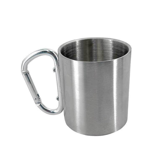 Stainless Steel Carabiner Camping Cup – 220ml & 300ml Portable Outdoor Mug | Hiking, Travel & Mountaineering – 300ml Camping Gear for camping cup (1 view)