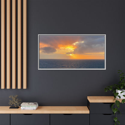 Stormy Sunset Over the Sea – Dramatic Ocean Canvas Wall Art | Moody Coastal Photography Print – 60" x 40" (Horizontal) Canvas for beach theme (119 view)