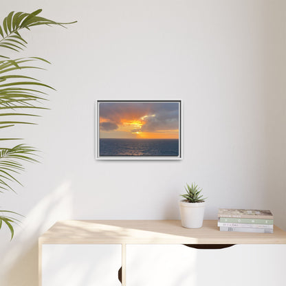 Stormy Sunset Over the Sea – Dramatic Ocean Canvas Wall Art | Moody Coastal Photography Print – 60" x 40" (Horizontal) Canvas by Printify