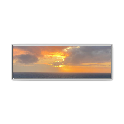 Stormy Sunset Over the Sea – Dramatic Ocean Canvas Wall Art | Moody Coastal Photography Print – 48" x 16" (Horizontal) Canvas for beach theme (12 view)
