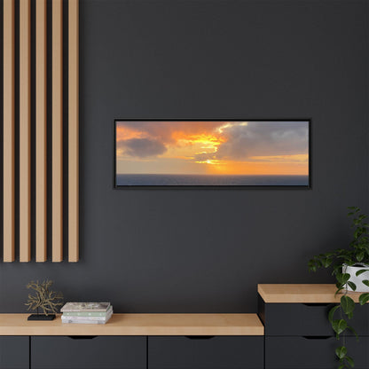 Stormy Sunset Over the Sea – Dramatic Ocean Canvas Wall Art | Moody Coastal Photography Print – 60" x 40" (Horizontal) Canvas by Printify