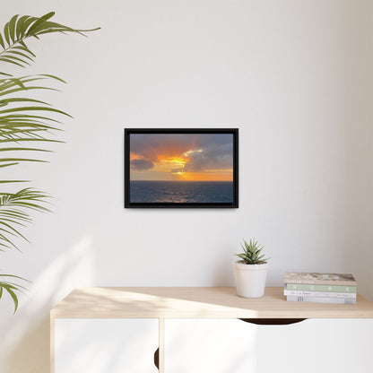 Stormy Sunset Over the Sea – Dramatic Ocean Canvas Wall Art | Moody Coastal Photography Print – 60" x 40" (Horizontal) Canvas by Printify