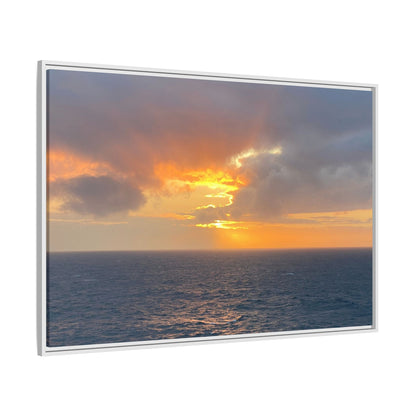 Stormy Sunset Over the Sea – Dramatic Ocean Canvas Wall Art | Moody Coastal Photography Print – 60" x 40" (Horizontal) Canvas for beach theme (63 view)
