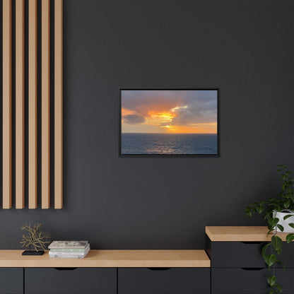 Stormy Sunset Over the Sea – Dramatic Ocean Canvas Wall Art | Moody Coastal Photography Print – 60" x 40" (Horizontal) Canvas for beach theme (41 view)