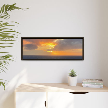 Stormy Sunset Over the Sea – Dramatic Ocean Canvas Wall Art | Moody Coastal Photography Print – 60" x 40" (Horizontal) Canvas for beach theme (97 view)