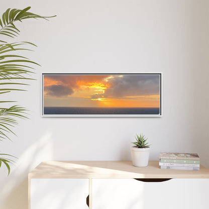 Stormy Sunset Over the Sea – Dramatic Ocean Canvas Wall Art | Moody Coastal Photography Print – 60" x 40" (Horizontal) Canvas for beach theme (100 view)
