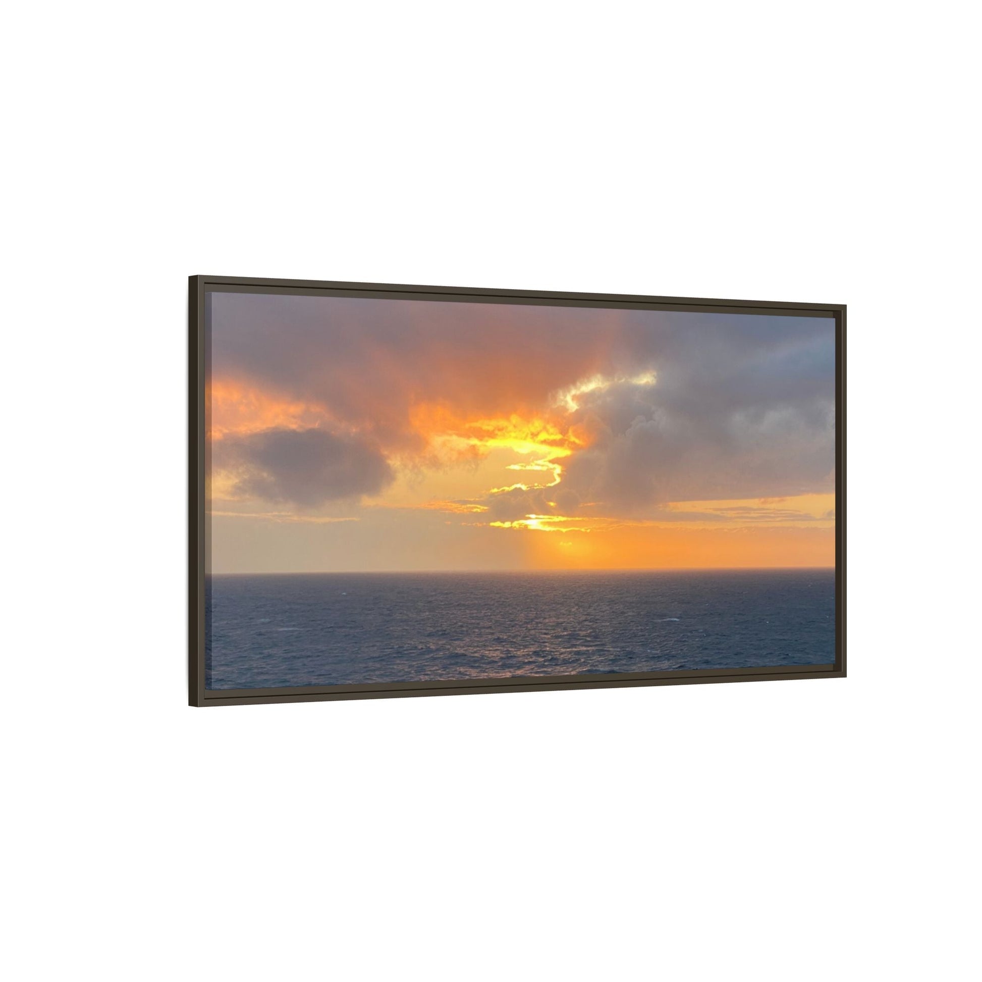 Stormy Sunset Over the Sea – Dramatic Ocean Canvas Wall Art | Moody Coastal Photography Print – 60" x 40" (Horizontal) Canvas for beach theme (114 view)