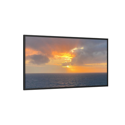 Stormy Sunset Over the Sea – Dramatic Ocean Canvas Wall Art | Moody Coastal Photography Print – 60" x 40" (Horizontal) Canvas for beach theme (126 view)